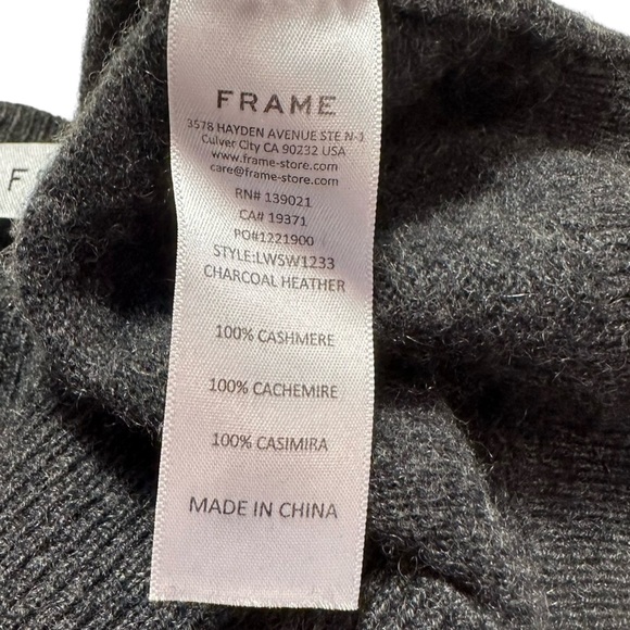 FRAME Ruched Sleeve Cashmere Sweater - Picture 3 of 15